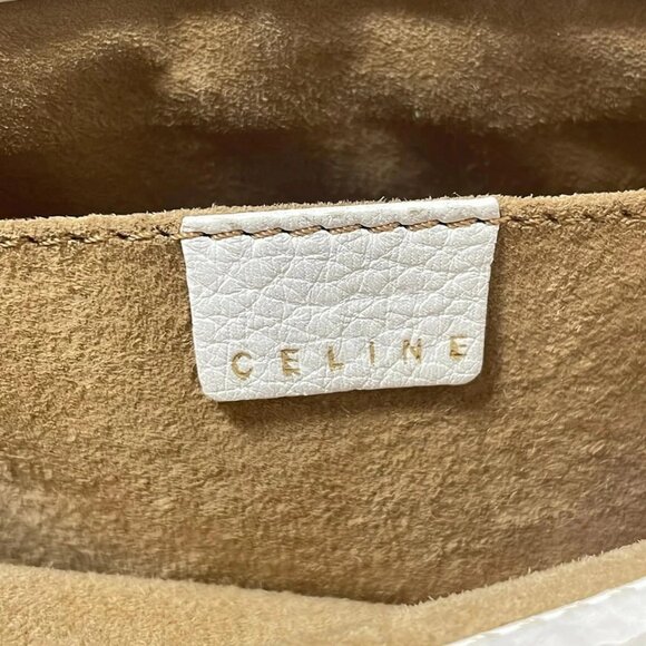 Auth CELINE Boogie Bag - White Leather Tote Bag - Picture 9 of 9